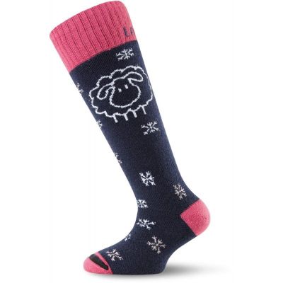 LASTING SJW růžové dětské lyžařské ponožky | 24-28 (XXS), 29-33 (XS), 34-37 (S)