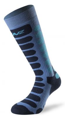 LENZ SKIING JUNIOR grey/blue dětské lyžařské ponožky  | 27-30, 31-34, 35-37