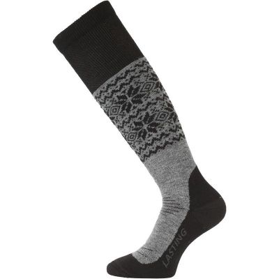 LASTING SWB šedé dámské lyžařské ponožky  | 34-37 (S)