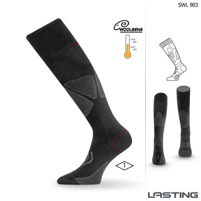 LASTING SWL-903 lyžařské ponožky černá | 46-49 (XL)