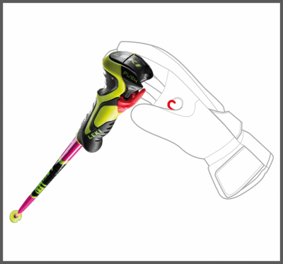 LEKI WCR Lite SL 3D neonpink-black-neonyellow juniorské sjezdové hole