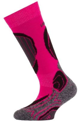 LASTING SJB dětské lyžařské ponožky růžová | 29-33 (XS), 34-37 (S)