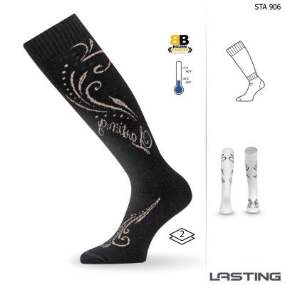 LASTING STA černé dámské lyžařské ponožky  | 34-37 (S)