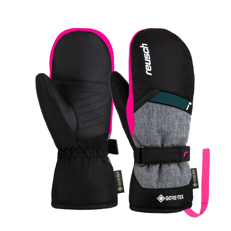 REUSCH FLASH GORE-TEX Junior Mitten black/black melange/pink glo dětské lyžařské rukavice