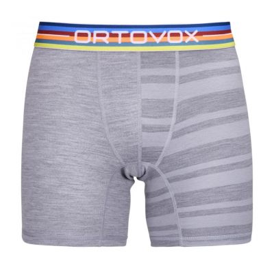 ORTOVOX 185 ROCK'N'WOOL BOXER M grey blend pánské boxerky  | L, XL, XXL