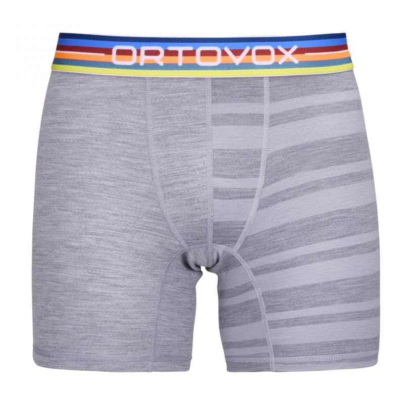 ORTOVOX 185 ROCK'N'WOOL BOXER M grey blend pánské boxerky