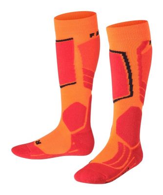 FALKE SK2 KIDS flash orange dětské lyžařské ponožky