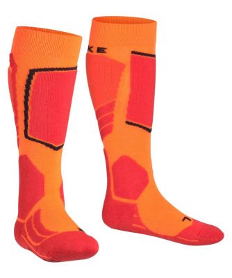 FALKE SK2 KIDS flash orange dětské lyžařské ponožky  | 27-30, 31-34