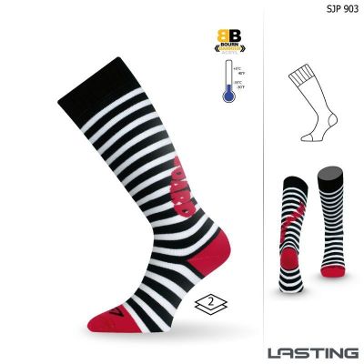 LASTING SJP dětské lyžařské ponožky červená | 29-33 (XS)