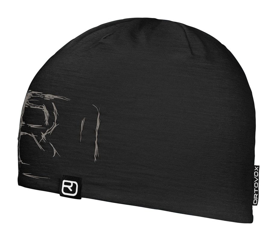ORTOVOX 120 TEC LOGO BEANIE black raven čepice