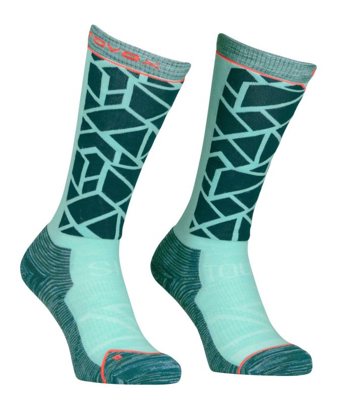 ORTOVOX SKI TOUR COMPRESSION LONG SOCKS W dark pacific dámské ponožky