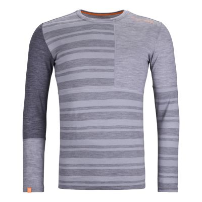 ORTOVOX 185 ROCK'N'WOOL LONG SLEEVE M grey blend pánské tričko  | M, L, XL