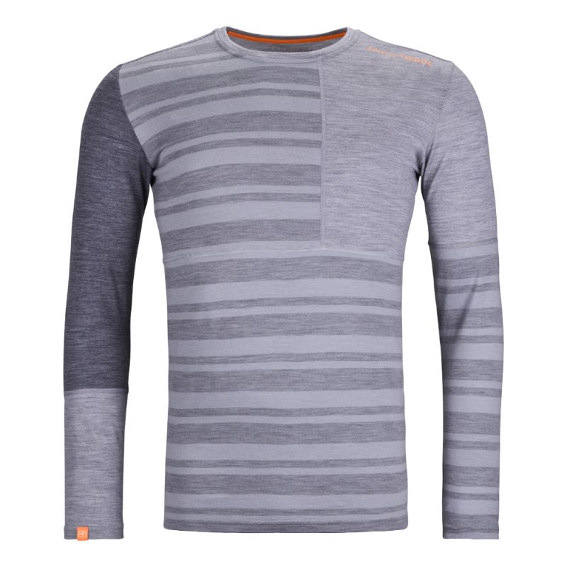 ORTOVOX 185 ROCK'N'WOOL LONG SLEEVE M grey blend pánské tričko