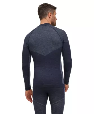 FALKE M LONG SLEEVE WOOL-TECH space blue pánské funkční tričko