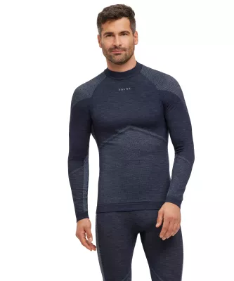 FALKE M LONG SLEEVE WOOL-TECH space blue pánské funkční tričko  | M, L, XL