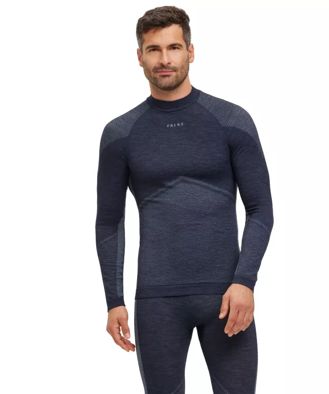 FALKE M LONG SLEEVE WOOL-TECH space blue pánské funkční tričko