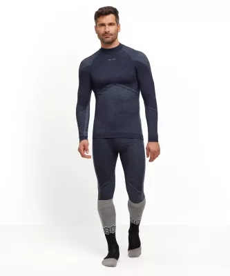 FALKE M LONG SLEEVE WOOL-TECH space blue pánské funkční tričko