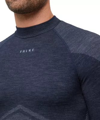 FALKE M LONG SLEEVE WOOL-TECH space blue pánské funkční tričko