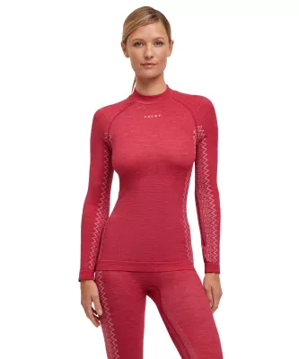 FALKE W LONG SLEEVE WOOL-TECH red dámské funkční tričko  | S, M, L