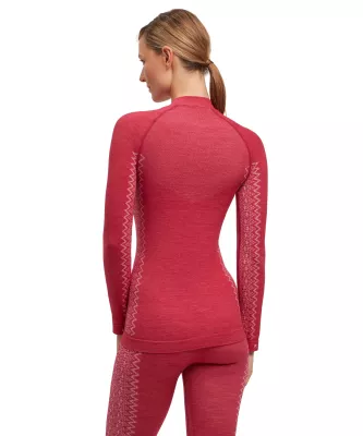 FALKE W LONG SLEEVE WOOL-TECH red dámské funkční tričko