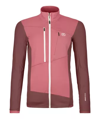 ORTOVOX FLEECE GRID JACKET W mountain rose dámská mikina  | S, M, L