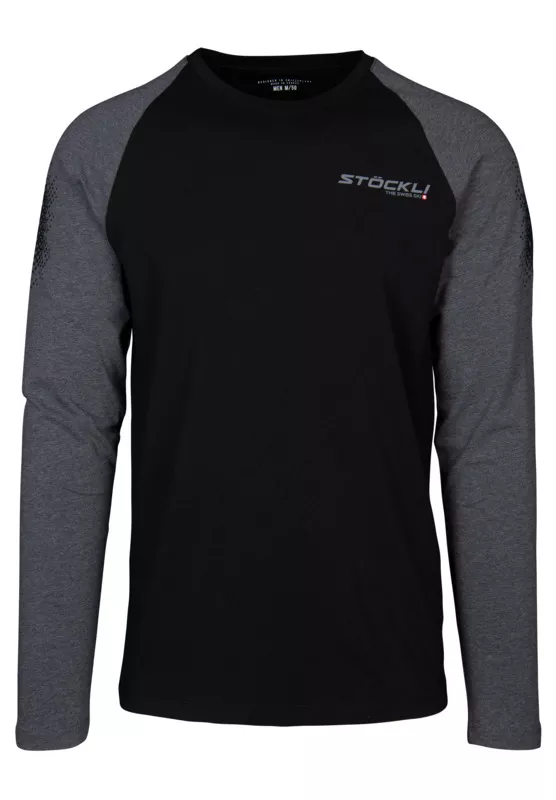 STÖCKLI LONGSLEEVE black-antra pánské tričko Stöckli