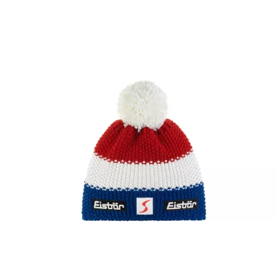 EISBÄR STAR POMPON SKA KIDS blue-white-red dětská čepice 