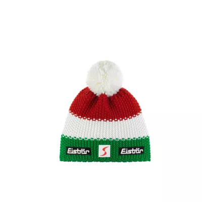 EISBÄR STAR POMPON SKA KIDS green-white-red dětská čepice 