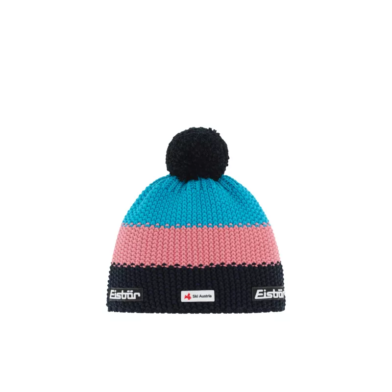 EISBÄR STAR POMPON SKA KIDS navy-red-white dětská čepice Eisbär