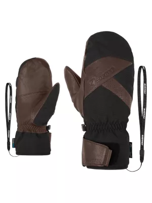 ZIENER GETTERO AS® AW MITTEN dark brown lyžařské rukavice