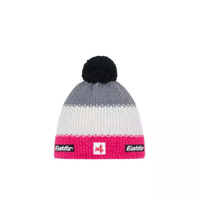 EISBÄR STAR POMPON MÜ SA pinkmeliert-white-graumele čepice