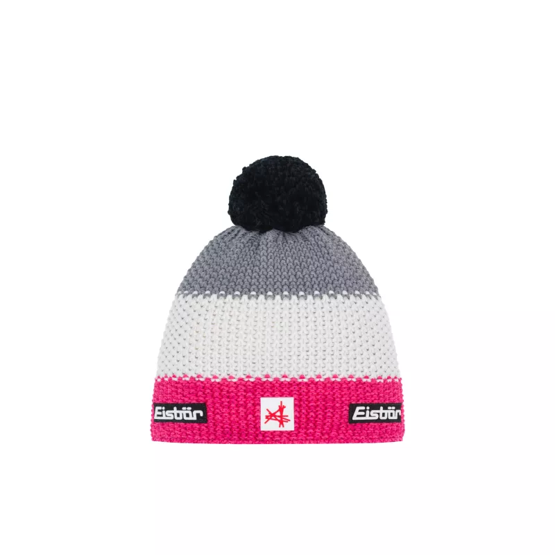 EISBÄR STAR POMPON MÜ SA pinkmeliert-white-graumele čepice Eisbär