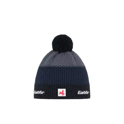 EISBÄR STAR POMPON MÜ SA schwarzmel-d.cobalt-anthrazit 