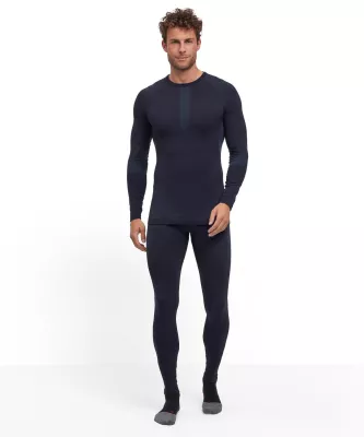 FALKE M LONG SLEEVE WARM black pánské funkční tričko