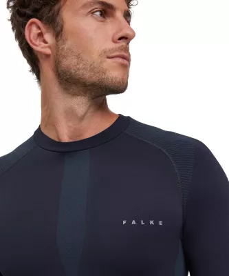 FALKE M LONG SLEEVE WARM black pánské funkční tričko