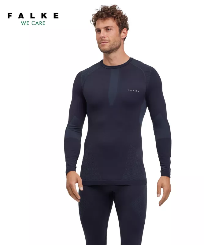 FALKE M LONG SLEEVE WARM black pánské funkční tričko