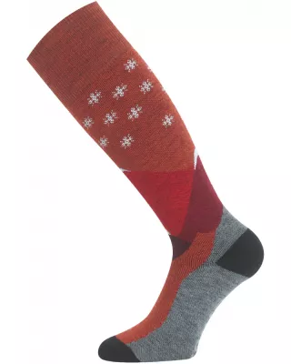 LASTING SPW červené lyžařské ponožky  | 34-37 (S), 38-41 (M)