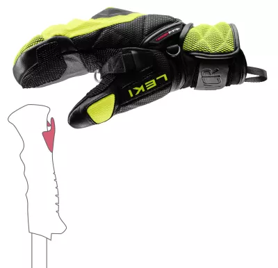 LEKI WCR VENOM 3D Junior Mitt black-ice lemon dětské lyžařské rukavice