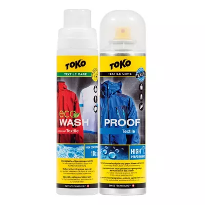 TOKO DUO PACK TEXTILE PROOF + ECO TEXTILE WASH 250 ml sada pracího gelu a impregnace
