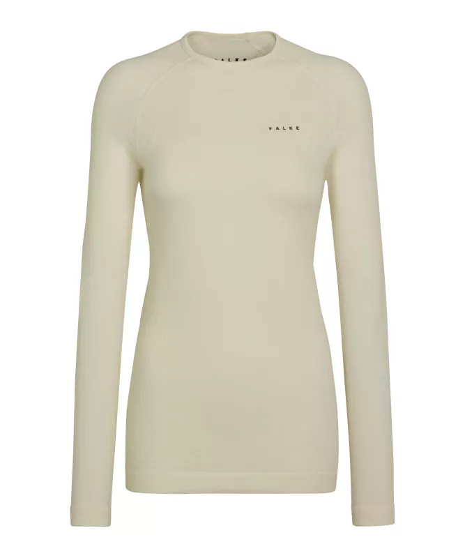 FALKE W LONG SLEEVE WOOL-TECH off-white dámské funkční tričko