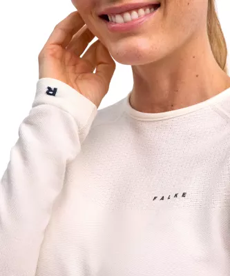 FALKE W LONG SLEEVE WOOL-TECH off-white dámské funkční tričko