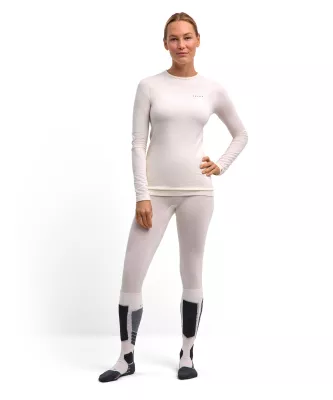 FALKE W LONG SLEEVE WOOL-TECH off-white dámské funkční tričko
