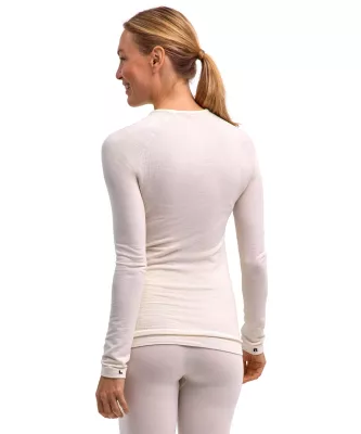 FALKE W LONG SLEEVE WOOL-TECH off-white dámské funkční tričko
