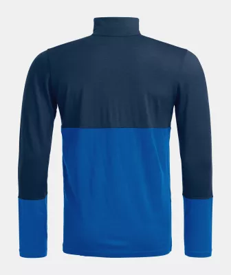 ORTOVOX M 185 ROCK'N'WOOL ZIP NECK deep ocean pánské tričko