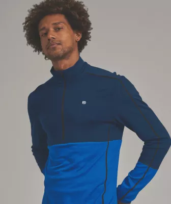 ORTOVOX M 185 ROCK'N'WOOL ZIP NECK deep ocean pánské tričko