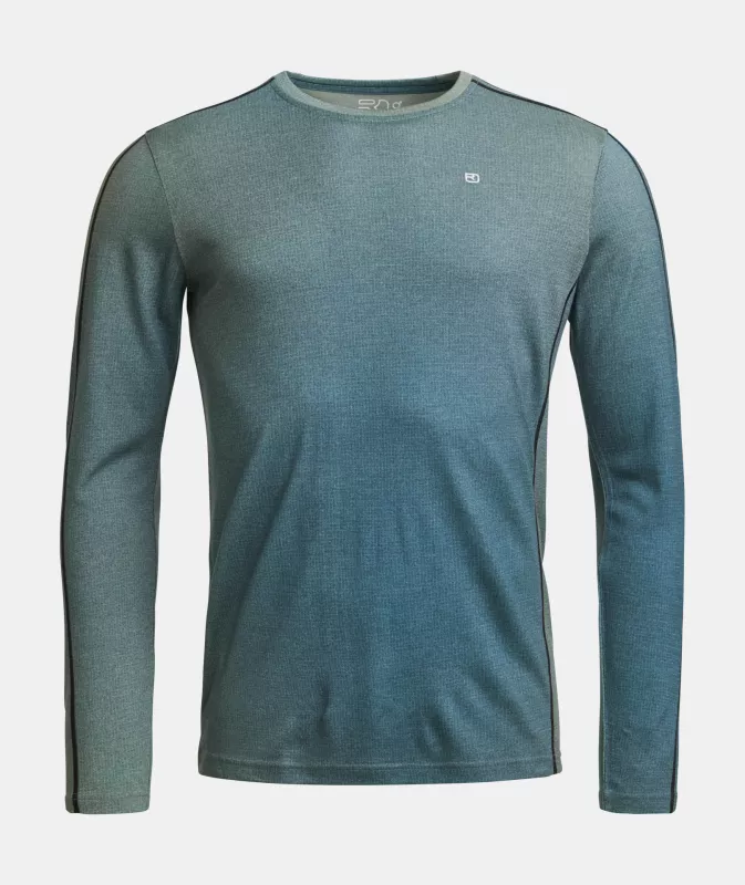 ORTOVOX M 185 RNW PRINT LS aop green sage pánské tričko