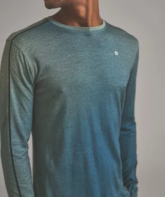 ORTOVOX M 185 RNW PRINT LS aop green sage pánské tričko