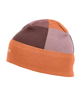 ORTOVOX PATCHWORK BEANIE faded tangerine čepice 