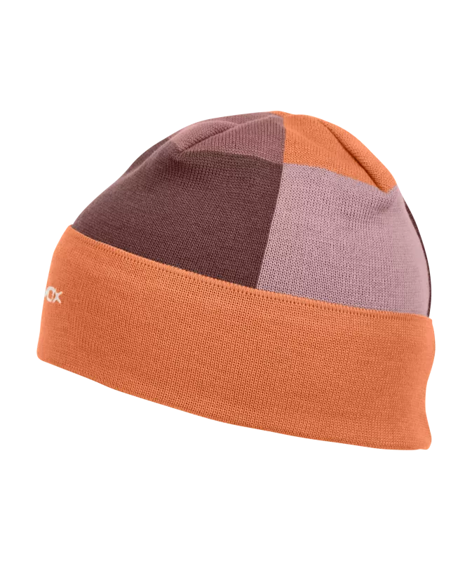 ORTOVOX PATCHWORK BEANIE faded tangerine čepice