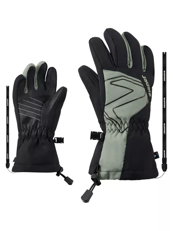 ZIENER LAVAL-Z AS® AW JUNIOR black dusty green dětské lyžařské rukavice